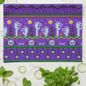 Leuk Halloween dagspul paarse breipatroon Theedoek (Gevouwen)