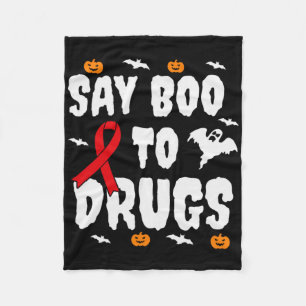 Leuk Halloween geschenk Say Boo to Drugs Awareness Fleece Deken