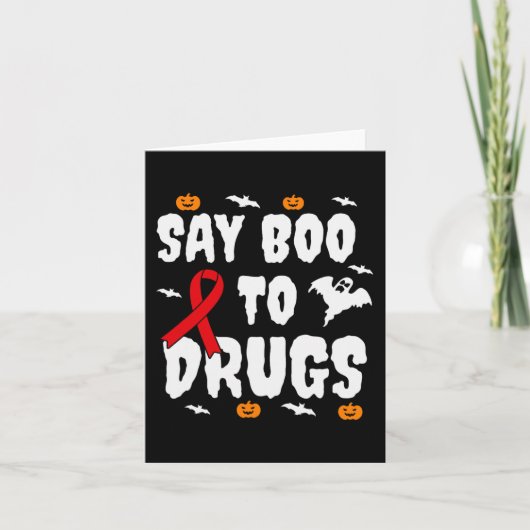 Leuk Halloween geschenk Say Boo to Drugs Awareness Kaart (Voorkant)
