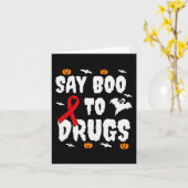 Leuk Halloween geschenk Say Boo to Drugs Awareness Kaart (Gele Bloem)