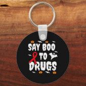 Leuk Halloween geschenk Say Boo to Drugs Awareness Sleutelhanger (Voorkant)