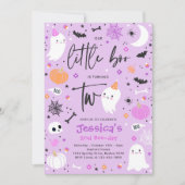 Leuk Halloween Ghost Little Boo 2e Verjaardagsfees Kaart (Voorkant)