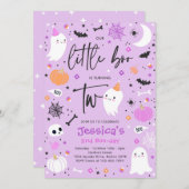 Leuk Halloween Ghost Little Boo 2e Verjaardagsfees Kaart (Voorkant / Achterkant)