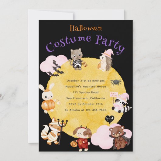 Leuk Halloween Kinder kostuum feest Kaart (Voorkant)