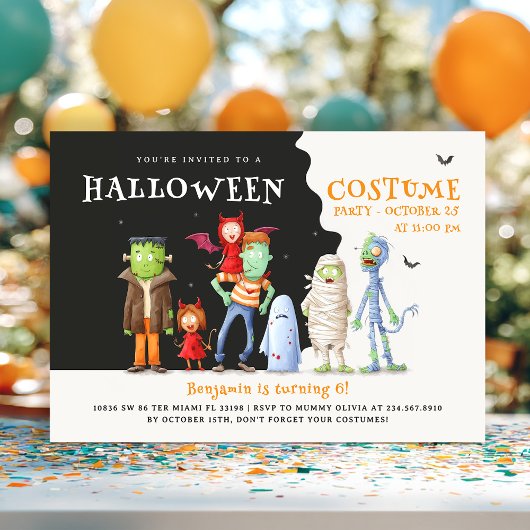 Leuk Halloween Kinder partij Kaart