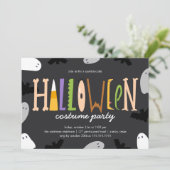 Leuk Halloween Kostuum Feest Kaart (Staand voorkant)