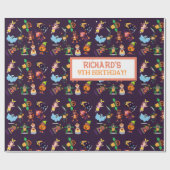 Leuk Halloween kostuum Modern Verjaardagsfeest Cadeaupapier (Vlak)