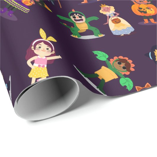 Leuk Halloween kostuum Modern Verjaardagsfeest Cadeaupapier (Rol Hoek)