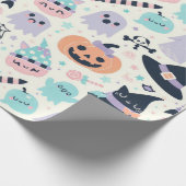 Leuk Halloween pastelpatroon Cadeaupapier (Hoek)