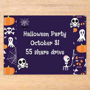 Leuk Halloween patroon Acryl Uitnodigingen