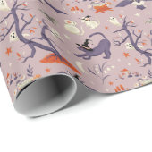 Leuk Halloween Patroon Bos Geesten Cadeaupapier (Rol Hoek)
