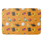 Leuk Halloween Patroon met oranje achtergrond Badmat (Voorkant)