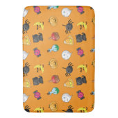 Leuk Halloween Patroon met oranje achtergrond Badmat (Voorkant Verticaal)