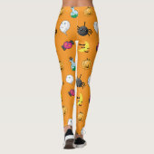 Leuk Halloween Patroon met oranje achtergrond Leggings (Achterkant)