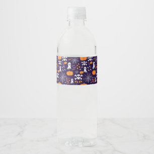 Leuk Halloween patroon Waterfles Etiket