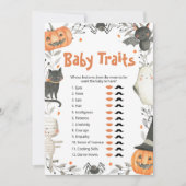 Leuk Halloween Pompoen Baby Traits Douche spel Kaart (Voorkant)