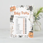 Leuk Halloween Pompoen Baby Traits Douche spel Kaart (Staand voorkant)