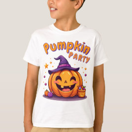 Leuk Halloween pompoen feest design t-shirt