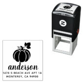 Leuk Halloween Pumpkin Herfst Adres Zelfinktende Stempel (In situ)