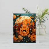 Leuk Halloween Scène 3D Effect Ontwerp Folie Feestdagen Briefkaart (Staand Voorkant)