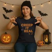 Leuk Halloween Shirt; Creep It Real Spider & Eyes T-shirt