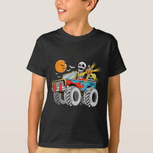Leuk Halloween Skelet Monster-Truck Kinder Jongens T-shirt