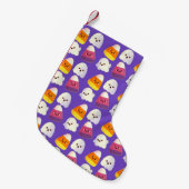 Leuk Halloween Snoep en spookpatroon Kleine Kerstsok (Voorkant (Hangend))