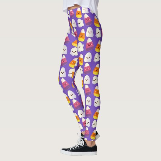 Leuk Halloween Snoep en spookpatroon Leggings (Links)