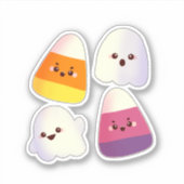 Leuk Halloween Snoep en spookpatroon Sticker (Voorkant)