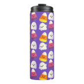 Leuk Halloween Snoep en spookpatroon Thermosbeker (Voorkant)
