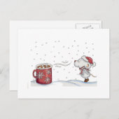Leuk hand getrokken muisontwerp voor Kerstmis Feestdagenkaart (Voorkant / Achterkant)