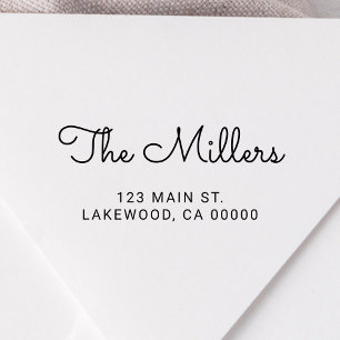 Leuk handschrift script familienaam  zelfinktende stempel