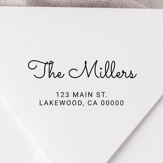 Leuk handschrift script familienaam zelfinktende stempel