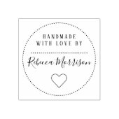 Leuk hart | Aangepaste naam Script Handgemaakt met Rubberstempel (Afrduk)