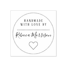 Leuk hart | Aangepaste naam Script Handgemaakt met Rubberstempel
