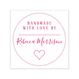 Leuk hart | Aangepaste naam Script Handgemaakt met Zelfinktende Stempel