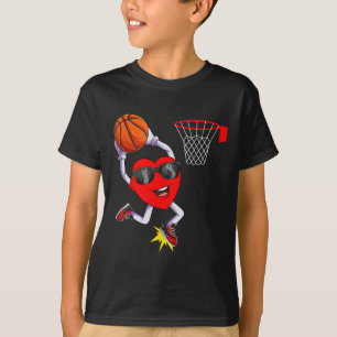 Leuk hart Dunking Basketbal Sport Liefhebbers Vale T-shirt