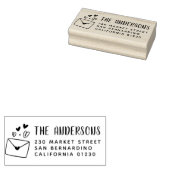 Leuk hart envelop Moderne naam & retour adres Rubberstempel (Gestempeld)