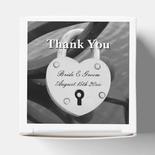 Leuk hart gevormd liefde slot met sleutelgat bruil bedankdoosjes (Bovenkant)