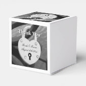 Leuk hart gevormd liefde slot met sleutelgat bruil bedankdoosjes (Achterkant)