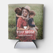 Leuk hart hou van je mam Moederdag foto Blikjeskoeler (Voorkant)