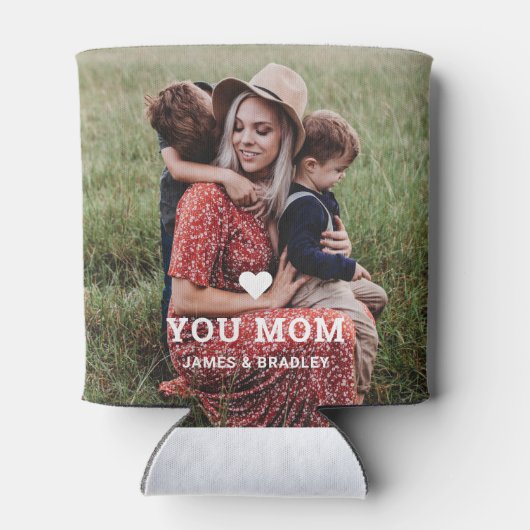 Leuk hart hou van je mam Moederdag foto Blikjeskoeler (Achterkant)