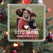 Leuk hart hou van je mam Moederdag foto Metalen Ornament