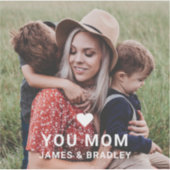 Leuk hart hou van je mam Moederdag foto Sticker (Voorkant)