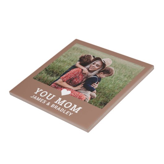 Leuk hart hou van je mam Moederdag foto Tegeltje (Zijkant)