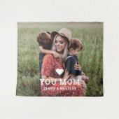 Leuk hart hou van je mam Moederdag foto Wandkleed (Voorkant (horizontaal))