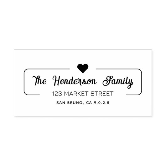 Leuk hart | MODERN EENVOUDIG TYPOGRAFISCH ADRES Rubberstempel (Afrduk)