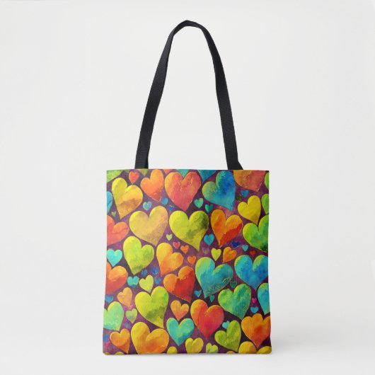 Leuk Hart Patroon Gele Mix Tote Bag (Voorkant)