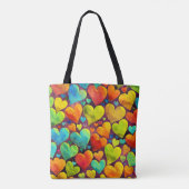 Leuk Hart Patroon Gele Mix Tote Bag (Achterkant)