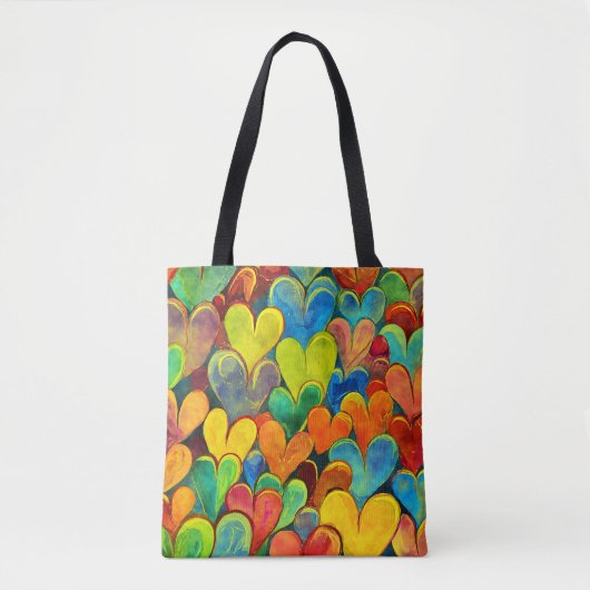Leuk Hart Patroon Gele Mix Tote Bag (Voorkant)